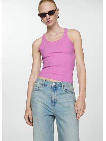 MANGO - Knit Strap Top MEDIUM PINK