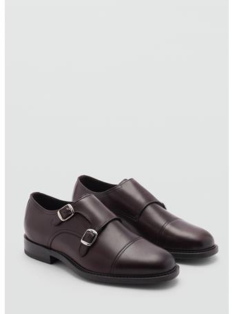 MANGO - Leather Suit Shoes COGNAC