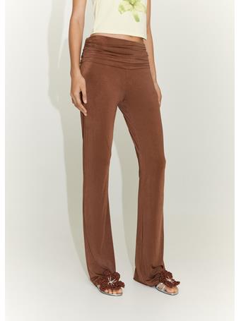 MANGO - Draped Turn-Up Pants DARK BROWN
