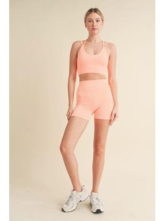 KIMBERLY C - Set of Active Bra And Bike Short PEACH