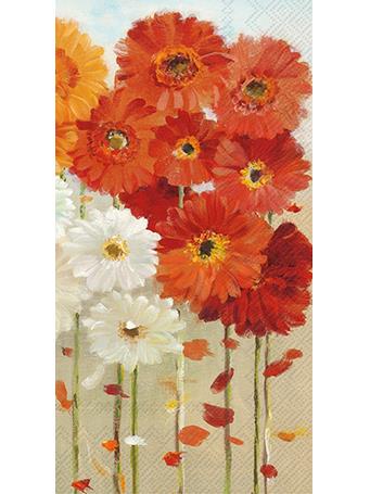 BOSTON INTERNATIONAL - Daisies Fall Guest Towel ORANGE