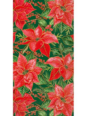 BOSTON INTERNATIONAL - Christmas Poinsettia Guest Towel RED