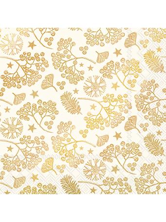 BOSTON INTERNATIONAL - Bright Winter Branches Cocktail Napkin GOLD