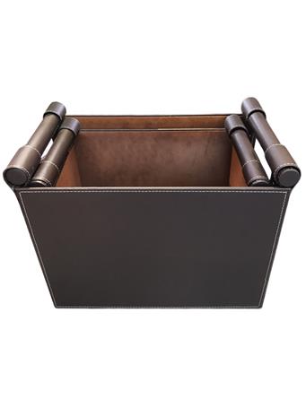 MAISON LUXE - Faux Leather Basket BROWN