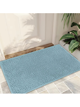 Bath Mat Short Chenille Pile AQUA