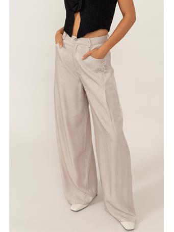 HYFVE - High-Waist Woven Wide-Leg Pants BEIGE