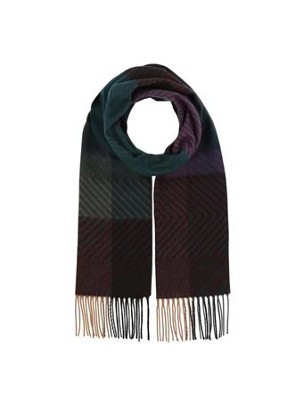 V FRAAS - Graphic Blocks Fringe Scarf 391 BURGUNDY