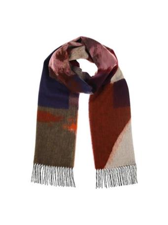 V FRAAS - Cashmink Expressionist Fringe Scarf PLUM