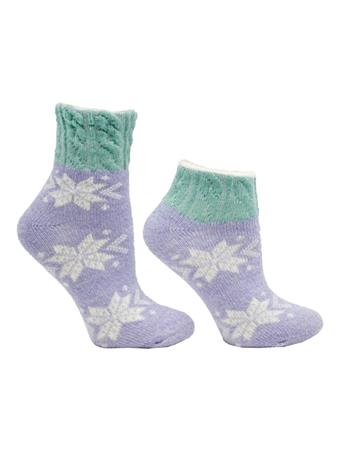 MINXNY - 2 Pair Double Layer Socks, Infused with Neroli and Shea Butter - Lavender Frost LAVENDER