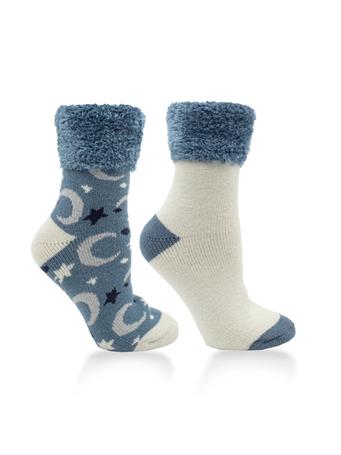 MINXNY - 2 Pairs Moonlight Nights Chalet Socks, Infused with Neroli and Shea Butter, French Blue BLUE