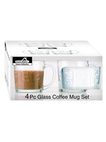 EURO-WARE INC - 4 Piece Embossed Glass Mug Set CLEAR