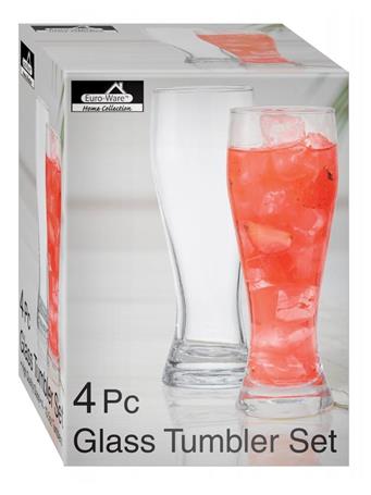 EURO-WARE INC - 4 Piece Glass Tumbler Set CLEAR
