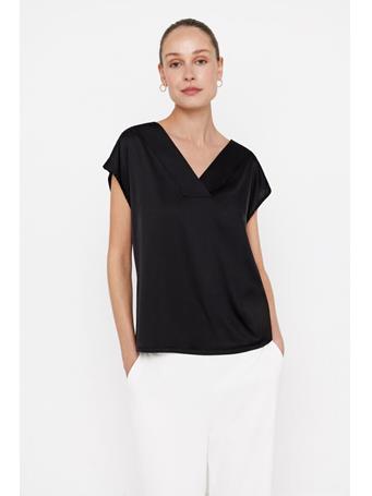 CORTEFIEL - Satin Combined Top BLACK