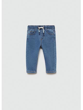 MANGO - Drawstring Waist Jeans BLUE