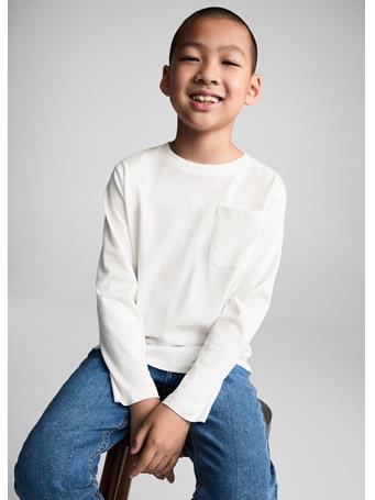 MANGO - Long Sleeve Cotton T-shirt IVORY