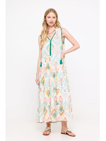 CORTEFIEL - Crochet Vivid Printed Dress WHITE PRINT