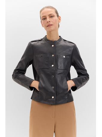 CORTEFIEL - Comfort Leather Jacket BLACK