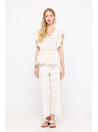 CORTEFIEL - Embroidered Pants IVORY