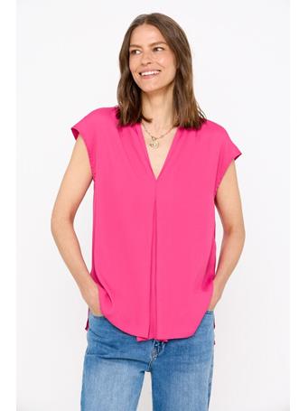 CORTEFIEL - Flowy Blouse with V-Neckline FUCHSIA