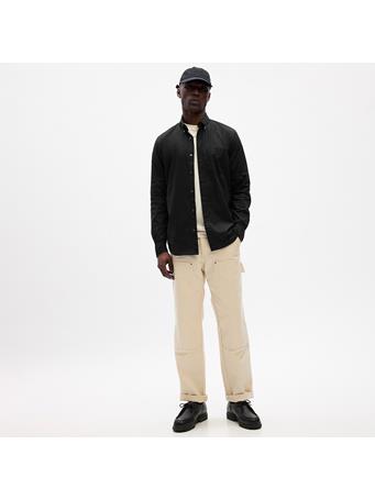 GAP - Stretch Poplin Shirt in Standard Fit TRUE BLACK V2