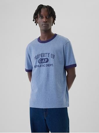 GAP - Athletic Logo Graphic T-Shirt BLUE HEATHER