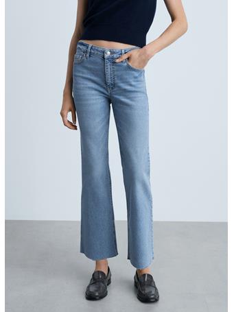 MANGO - Sienna Flared Cropped Jeans MEDIUM BLUE
