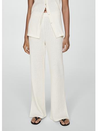 MANGO - Straight Crochet Pants NATURAL WHITE