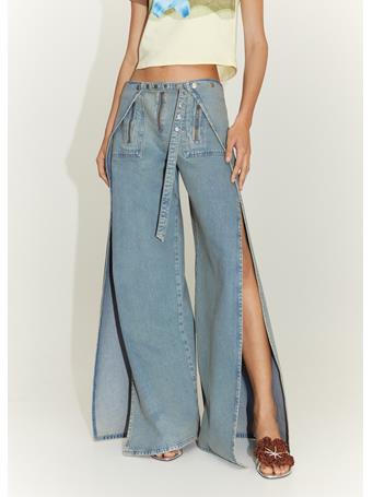 MANGO - Wideleg Jeans With Seams MEDIUM BLUE