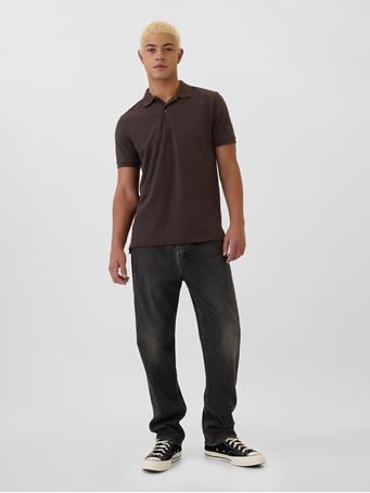 GAP - Stretch Pique Polo Shirt TERRA BROWN
