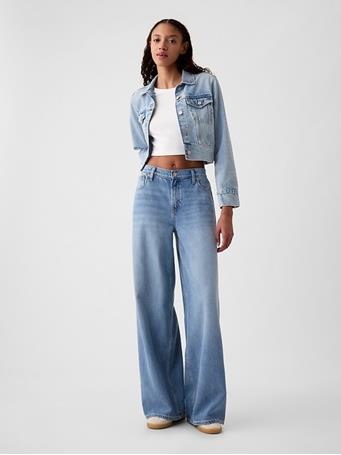 GAP - Mid Rise UltraSoft Baggy Jeans LIGHT INDIGO 11