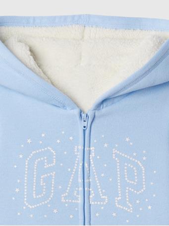 GAP - Logo Sherpa-Lined Zip Hoodie CERULEAN BLUE 402