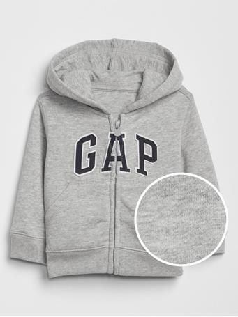 GAP - babyGap Logo Zip Hoodie LIGHT HEATHER GREY B08