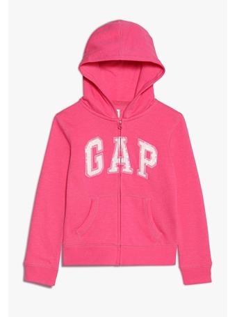 GAP - Logo Zip Hoodie PINK JUBILEE NYLON ON