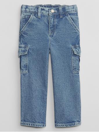 GAP - Wide-Leg Cargo Jeans LIGHT WASH