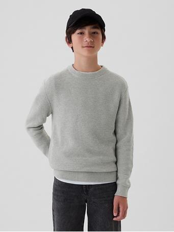 GAP - Kids Textured Sweater LIGHT HEATHER GREY