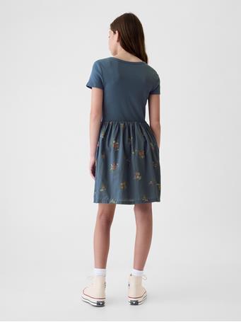 GAP - Kids Skater Dress BAINBRIDGE BLUE FLORA