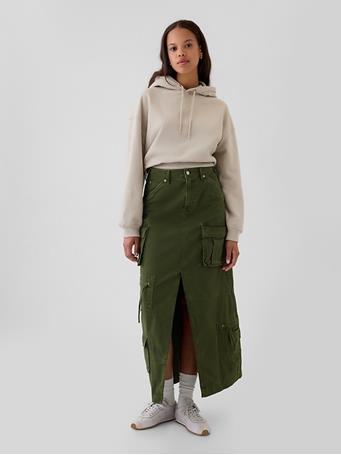 GAP - Cargo Maxi Skirt OLIVE NIGHT