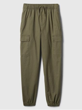 GAP - Kids Twill Cargo Joggers with Washwell OLIVE NIGHT
