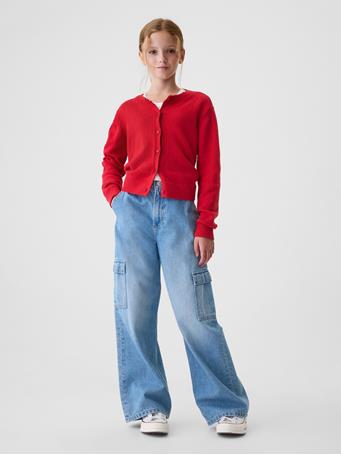 GAP - Kids CashSoft Cropped Cardigan MODERN RED