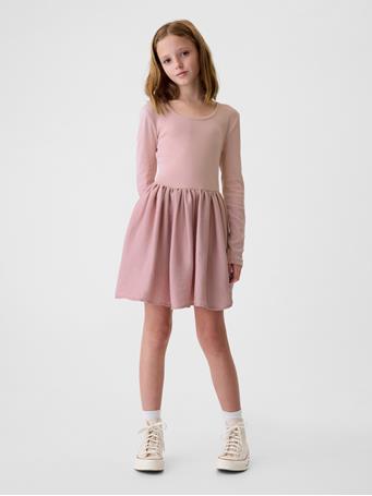 GAP - Kids Mixed Media Satin Dress PRIMITIVE