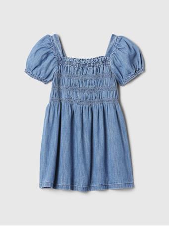 GAP - Smocked Denim Dress MEDIUM WASH