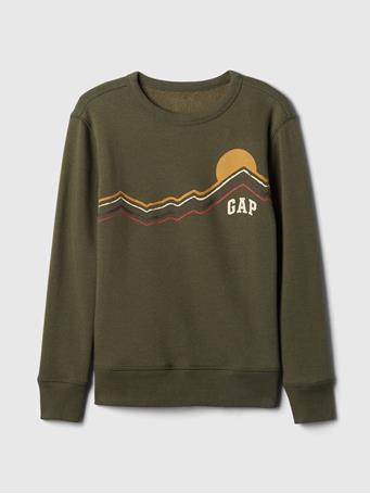GAP - Kids Graphic Sweatshirt OLIVE NIGHT