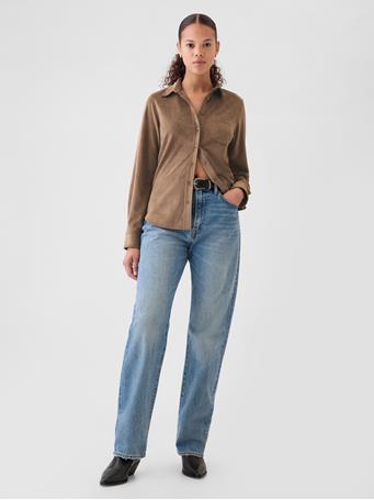 GAP - Vegan Suede Classic Shirt PLYMOUTH ROCK
