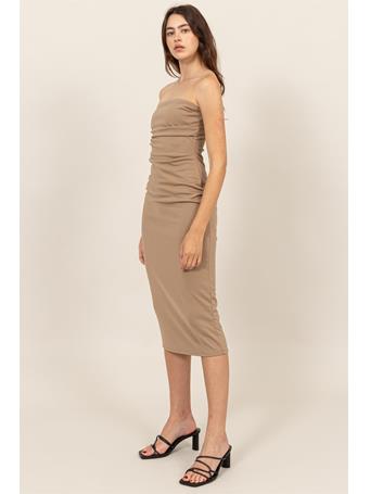 HYFVE - Strapless Midi Dress TAUPE