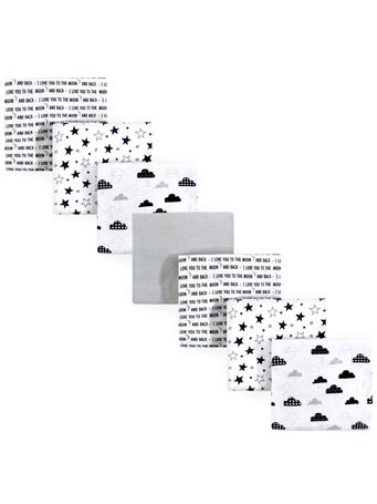 BABYVISION - Cotton Flannel Receiving Blankets Bundle WHITE/BLK