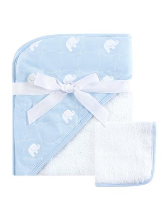 BABYVISION - Cotton Hooded Towel and Washcloth BLUE
