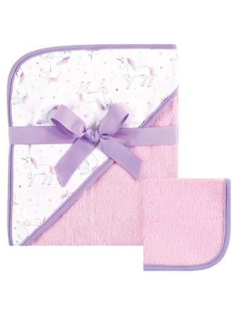 BABYVISION - Baby Cotton Hooded Towel and Washcloth PINK