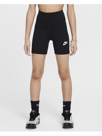 NIKE - Girls' High-Waisted 12.5cm (approx.) Biker Shorts BLACK WHITE