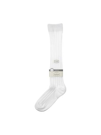 Cotton Ribbed Long School Socks WHITE