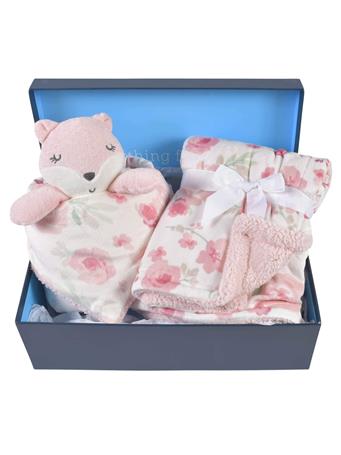 GERBER CHILDRENSWEAR - 2-Piece Baby & Toddler Girls Fox Blanket & Security Blanket Set NOVELTY